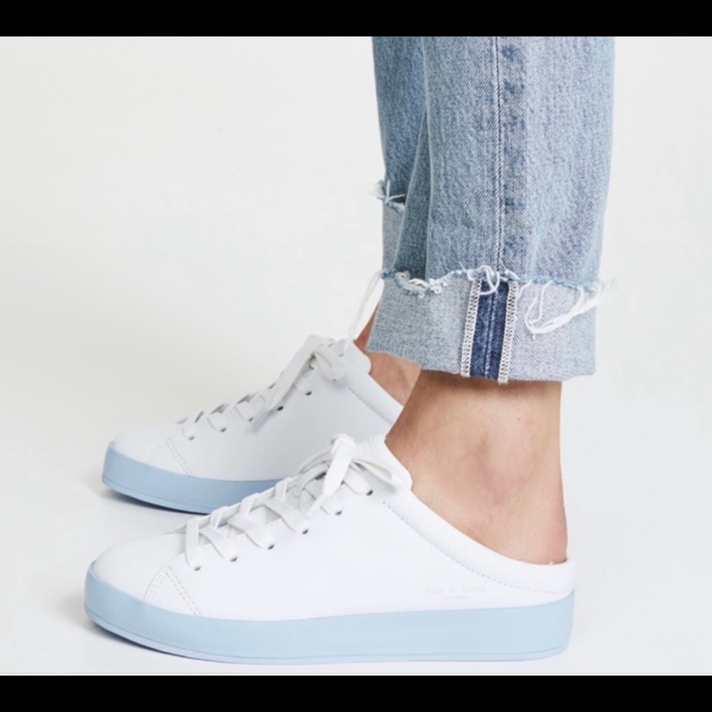 rag & bone White Sneakers with Light Blue Sole